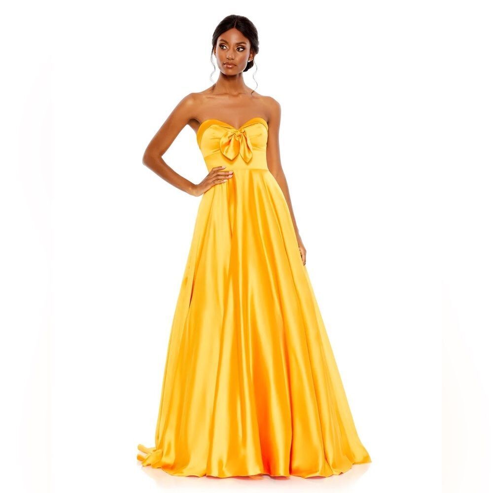 Mac Duggal BOW SWEETHEART STRAPLESS A LINE GOWN belle dress size 6 Style #67995